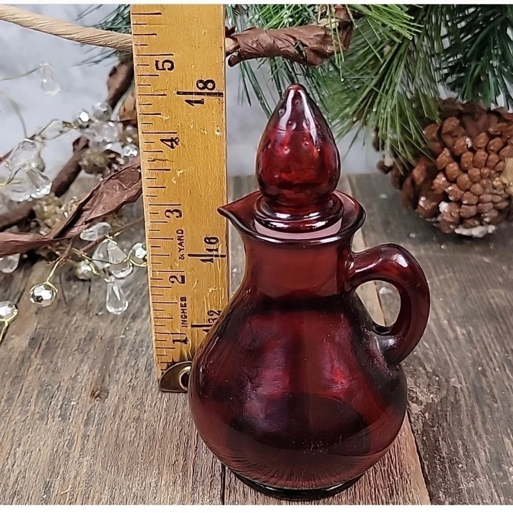 Vintage Avon Ruby Red Glass Decanter Collectible